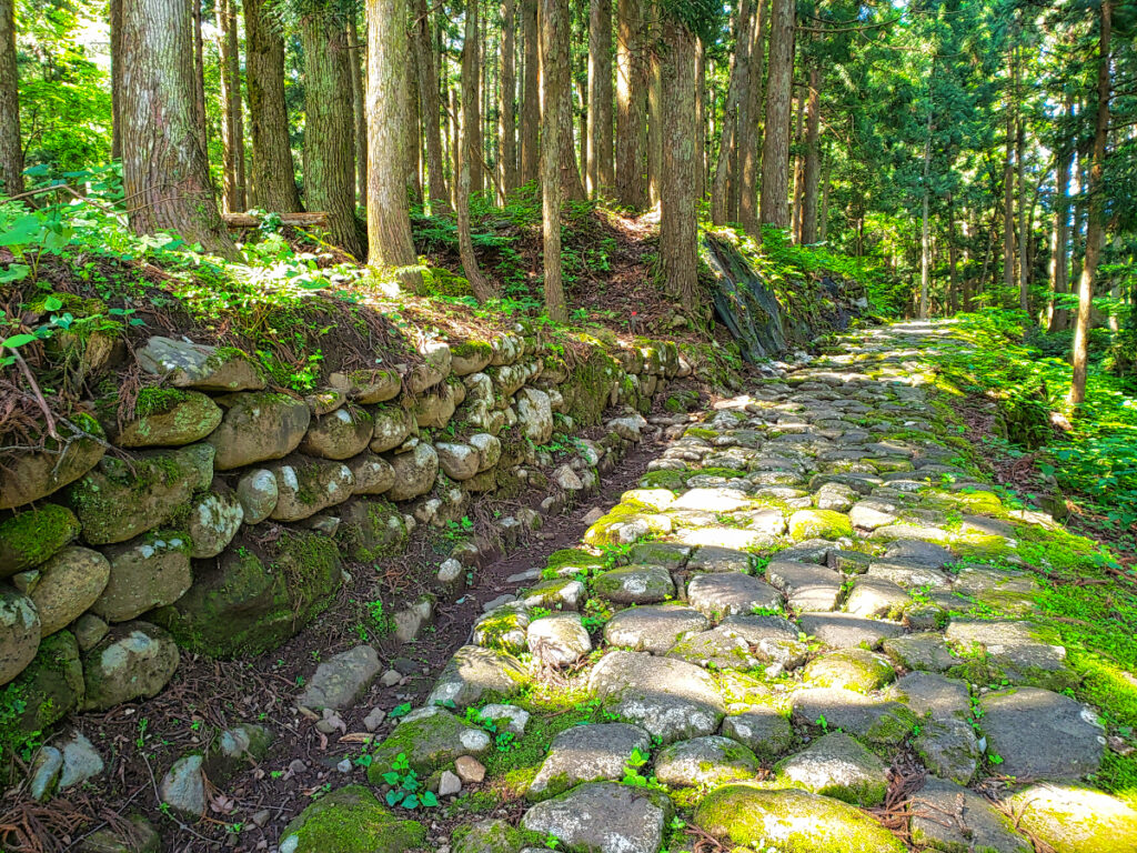 石畳道と土塀跡（中世の石畳道） 福井県