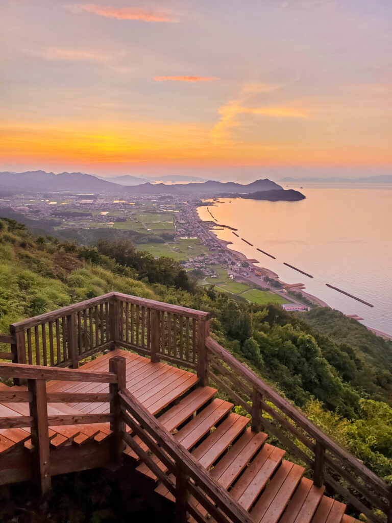 大坂峠展望台（大坂峠園地）夕日 香川県
